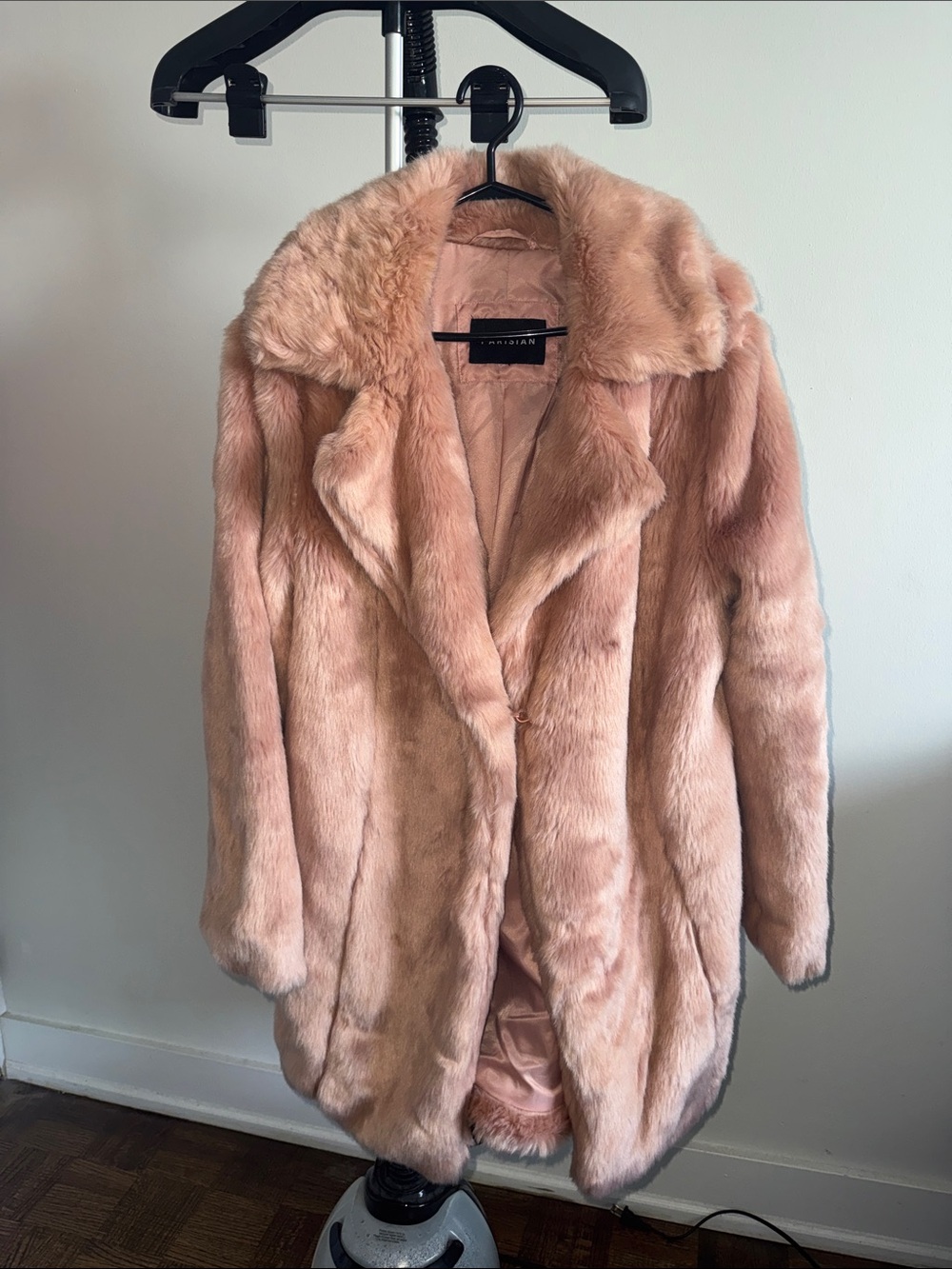 Parisian Works Blush Pink Faux Fur Teddy Coat
